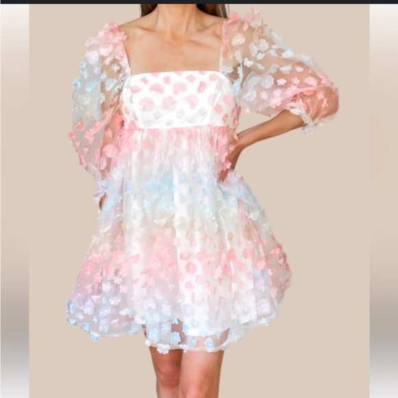 Storia Dresses & Skirts - Storia Pink and Blue Floral dress
